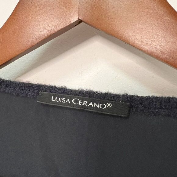 Luisa Cerano Navy Blue Wool and Silk Long Sleeve Sweater - Picture 5 of 6